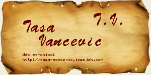 Tasa Vančević vizit kartica